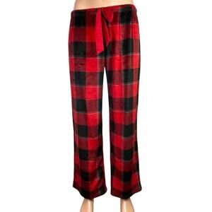 Stars Above Men Red Plaid Flannel Check Drawstring Sleepwear Pajama Pants Size M